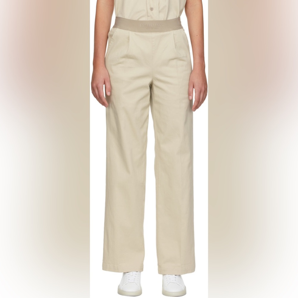 Essentials Beige Twill Relaxed Lounge Pants